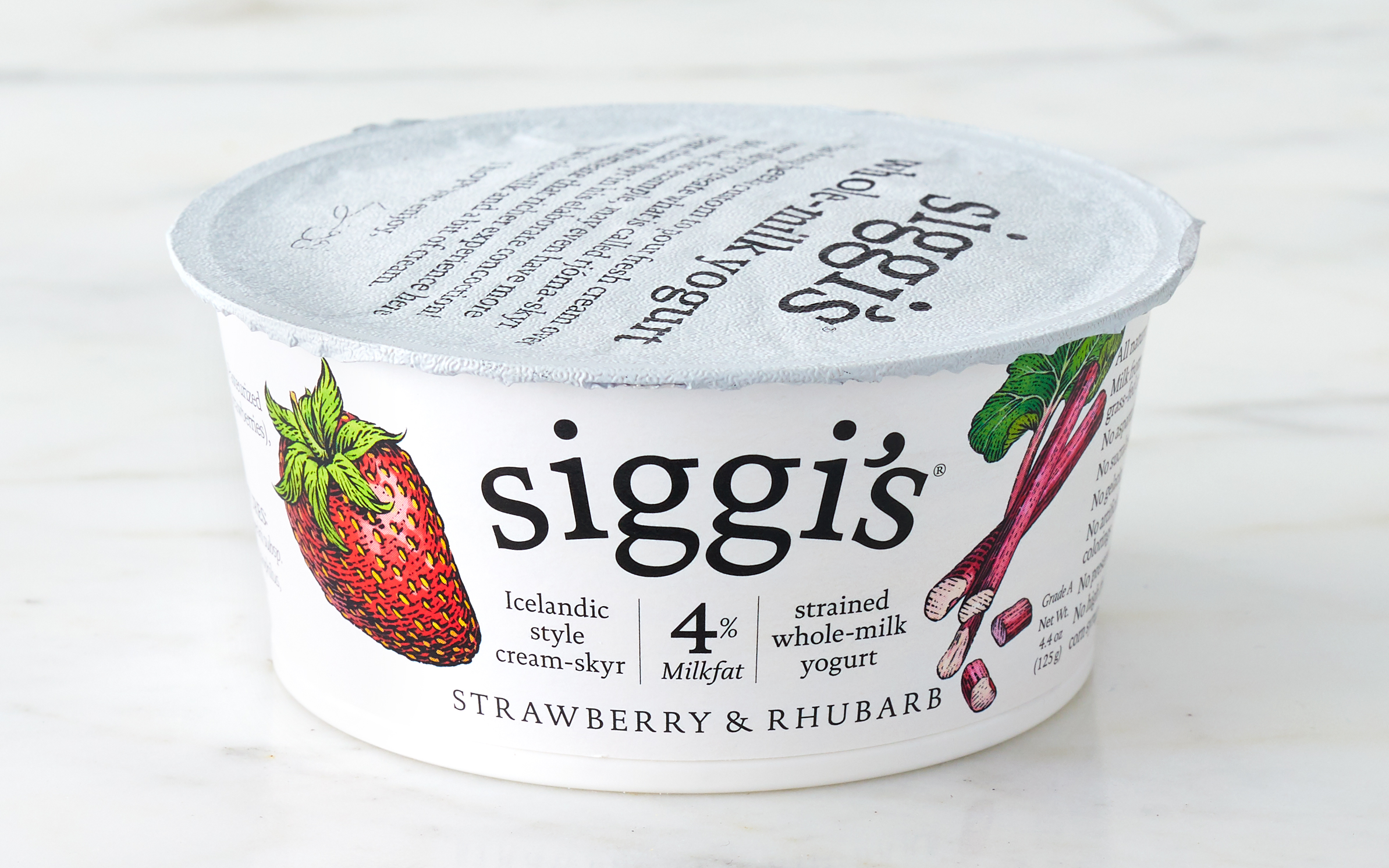 Whole Milk Strawberry & Rhubarb Icelandic Yogurt - Siggi's - SF Bay ...